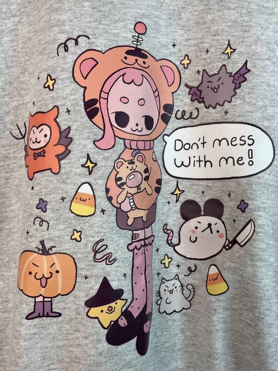 Halloween Don’t Mess With Me Sweatshirt – Ash Gray Graphic Crewneck Size L - Picture 2 of 7